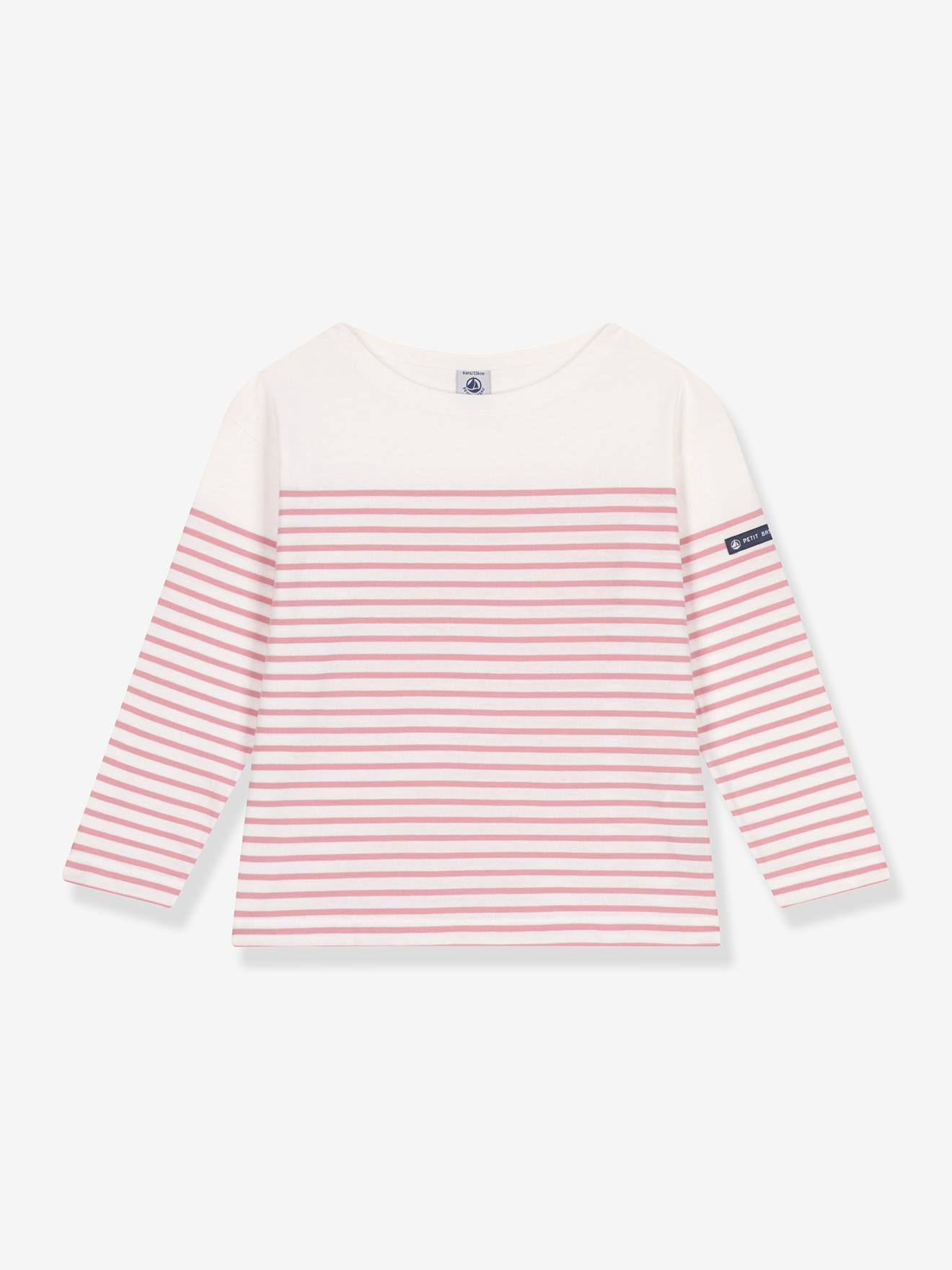 Marinière kind in katoen PETIT BATEAU rozen afbeelding