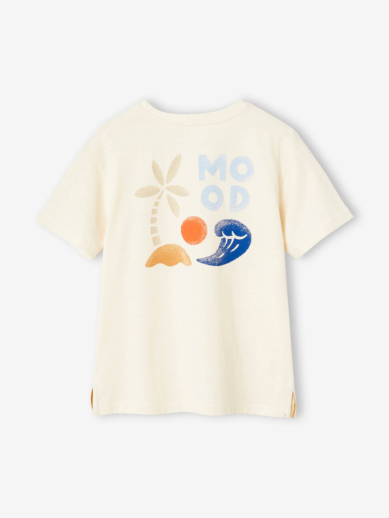 Jongensshirt met maxi motief op de achterkant ecru