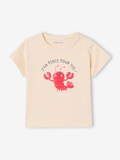 Baby-T-shirt, souspull-T-shirt met kreeftmotief voor babyjongen met drukknoopjes op de schouder
