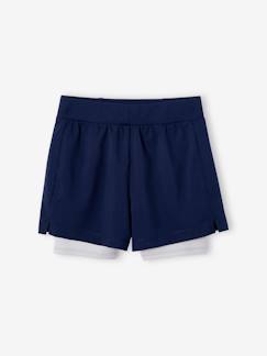-Sportshort 2 in 1 voor meisjes van technisch materiaal