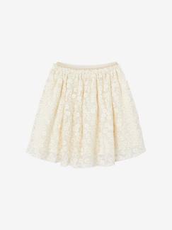 Broderiejurk met iriserende bloemen   - vertbaudet enfant