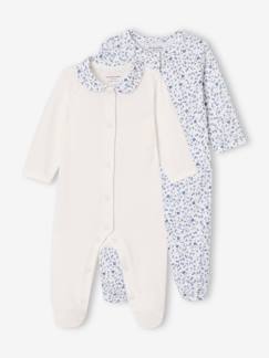 Baby-Pyjama, surpyjama-Set van 2 gebloemde slaappakjes