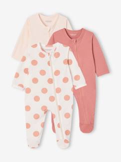 Baby-Pyjama, surpyjama-Set van 3 pyjama's van jersey met rits BASICS