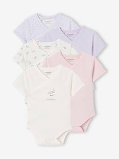 Baby-Body-Set van 5 rompertjes met speciale opening voor pasgeborenen