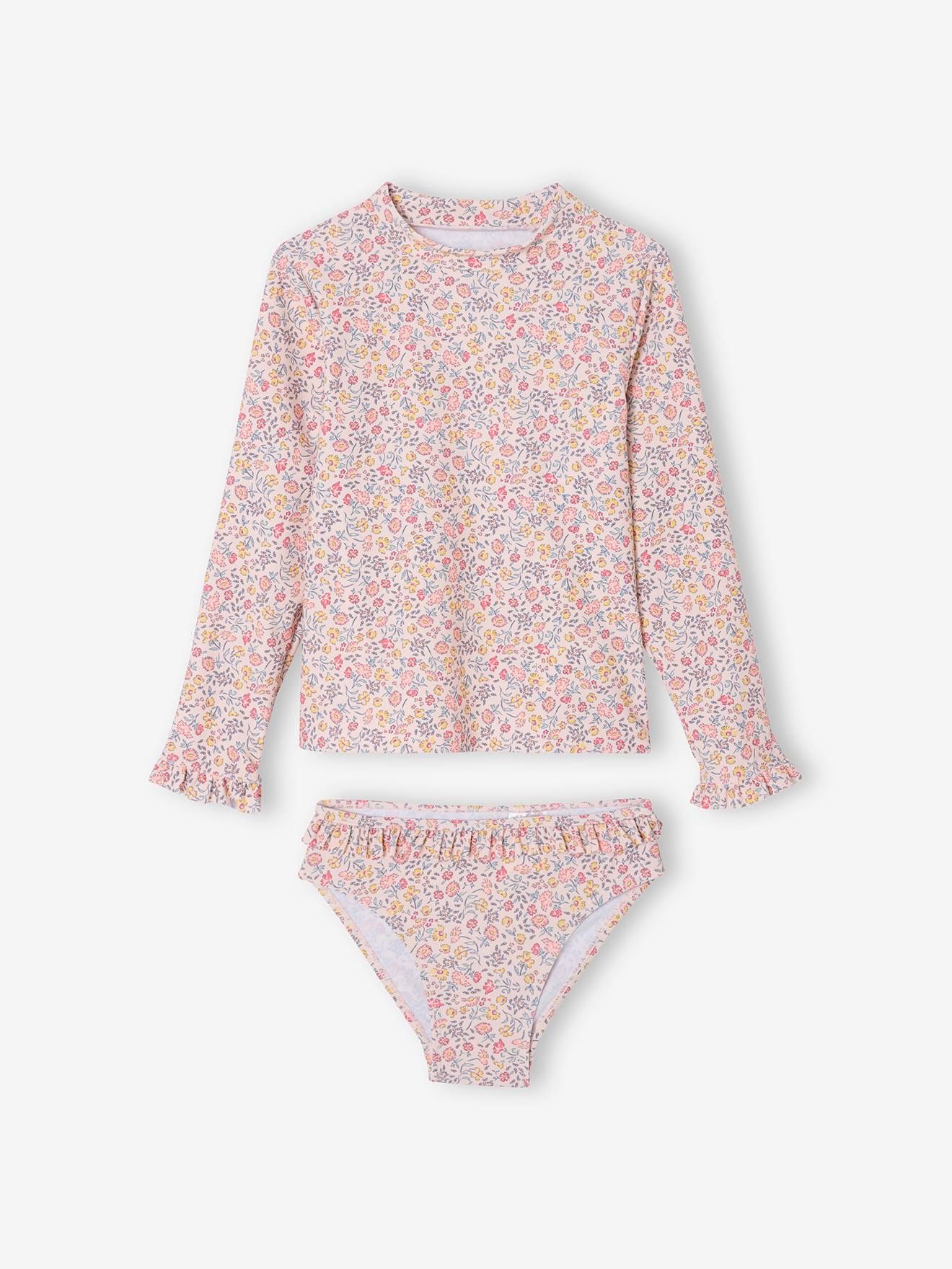 Anti-UV bikini voor meisjes lichtroze