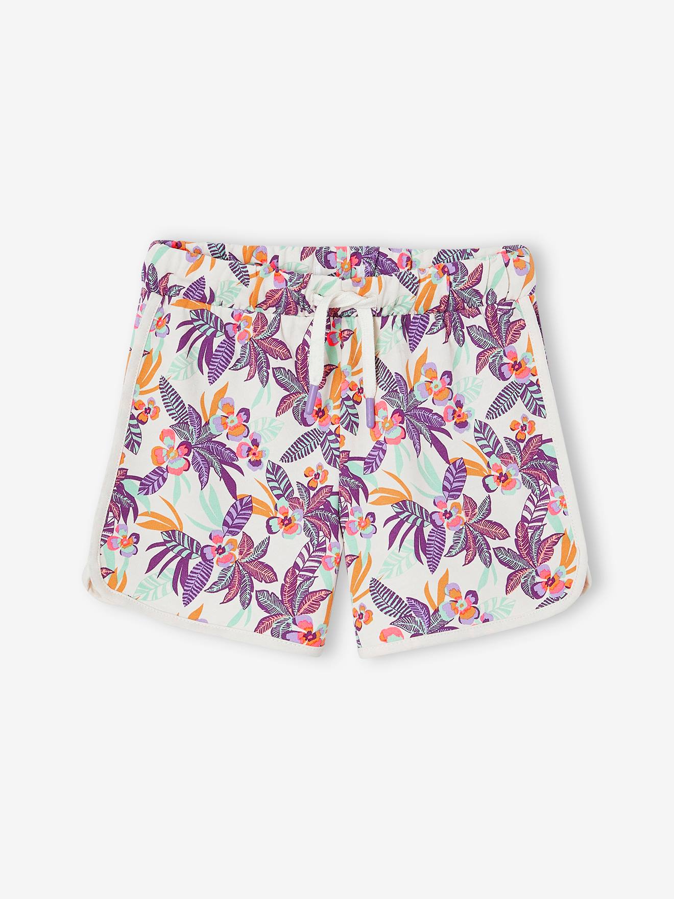 Meisjessportshort in fleece ecru