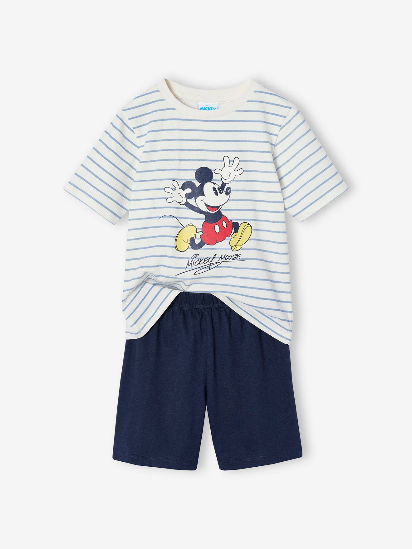 Gestreifter Jungen Sommer-Schlafanzug Disney MICKY MAUS Oeko-Tex nachtblauw