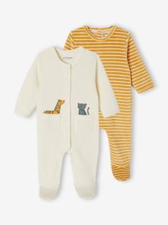 Baby-Pyjama, surpyjama-Set van 2 fluwelen slaappakjes