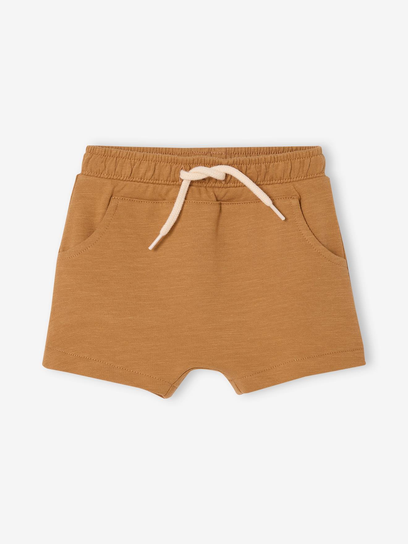 Fleece bermuda voor babyjongens karamel