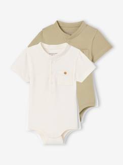 Baby-Body-Set van 2 rompertjes voor pasgeborene met maokraag