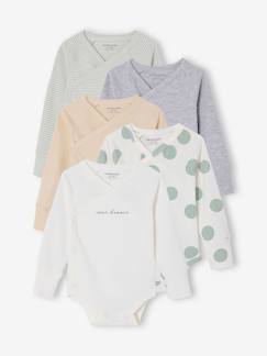 Baby-Body-Set van 5 meegroei rompertjes met opening voor pasgeboren baby's
