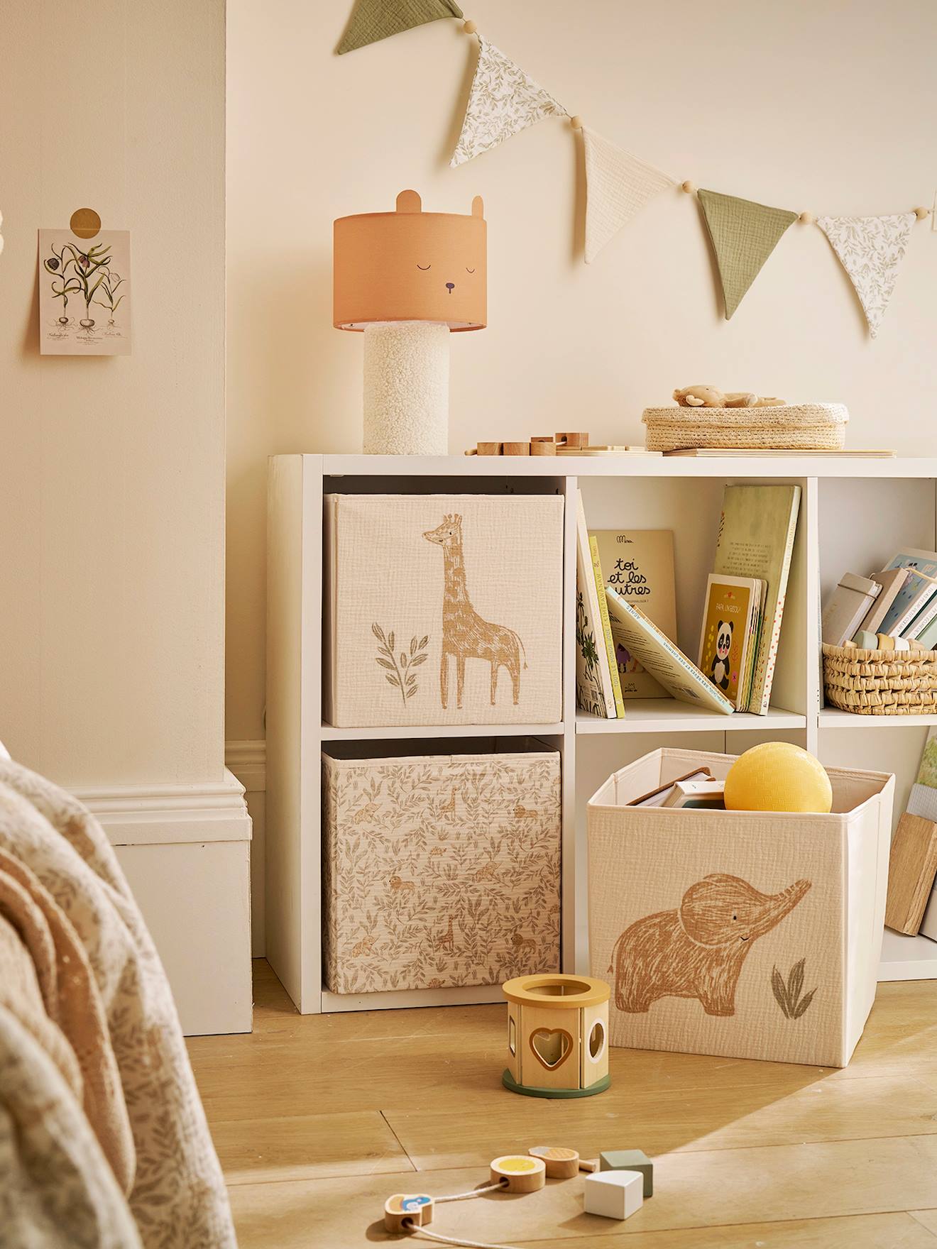 Set van 3 opbergbakken BABYLON beige