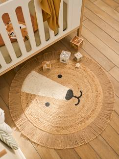Linnengoed en decoratie-Rond kleed van jute Leeuw