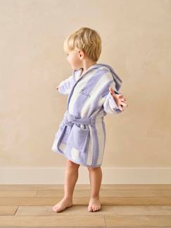 Baby-Badcape, badjas-Badjas voor baby's met strepen TRANSAT capsule familie, te personaliseren, met gerecycled katoen