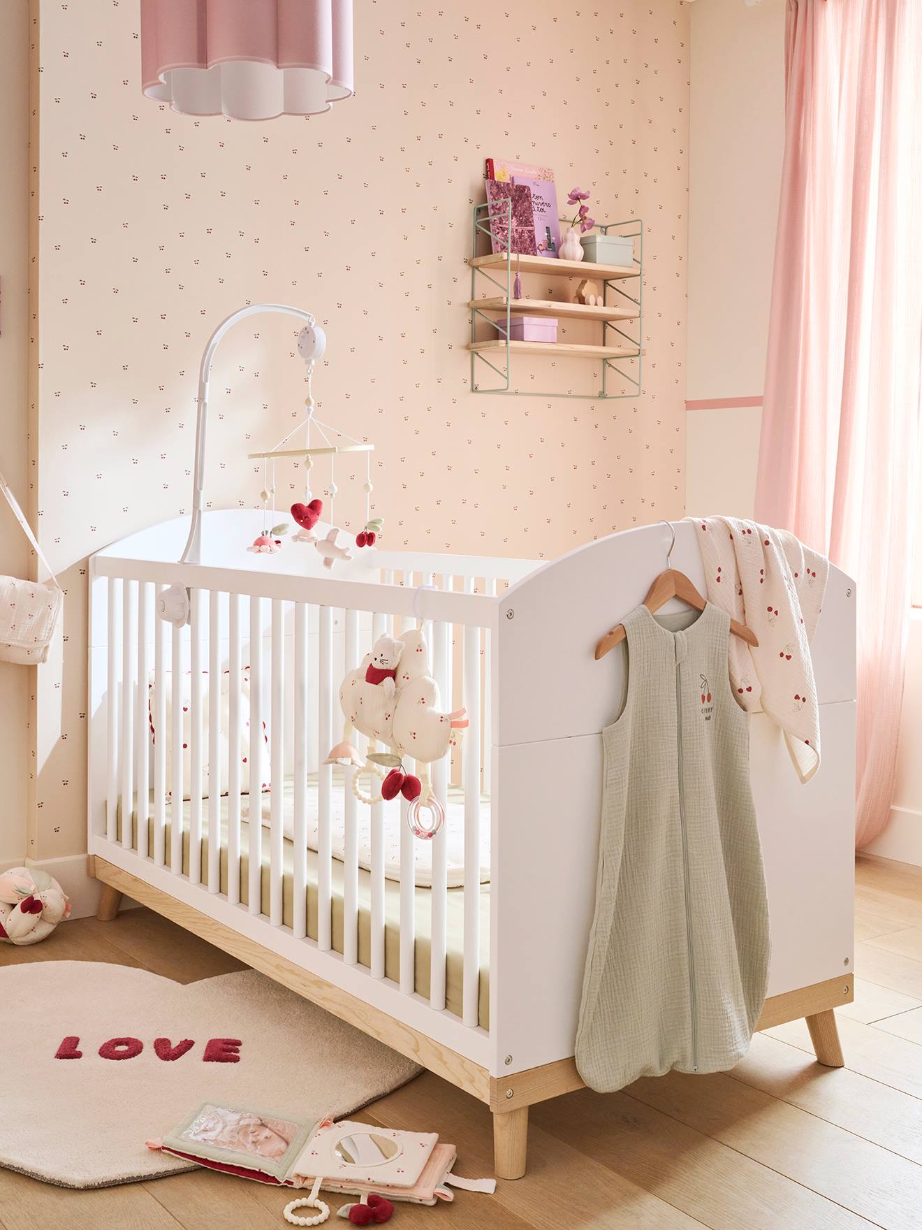 Mitwachsendes Babybett KONFETTI 70 x 140 cm wit