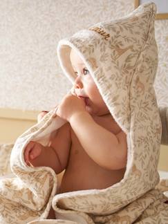 Baby-Personaliseerbare badcape met katoengaas + washandje BABYLON