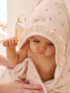 Linnengoed en decoratie-Personaliseerbare badcape + washand CHERRY