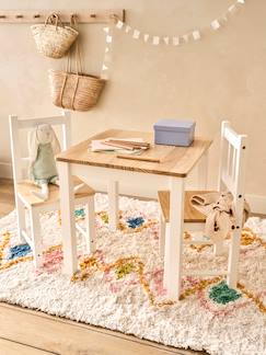 Slaapkamer en Opbergoplossingen-Slaapkamer-Tafel + 2 stoelen van hout