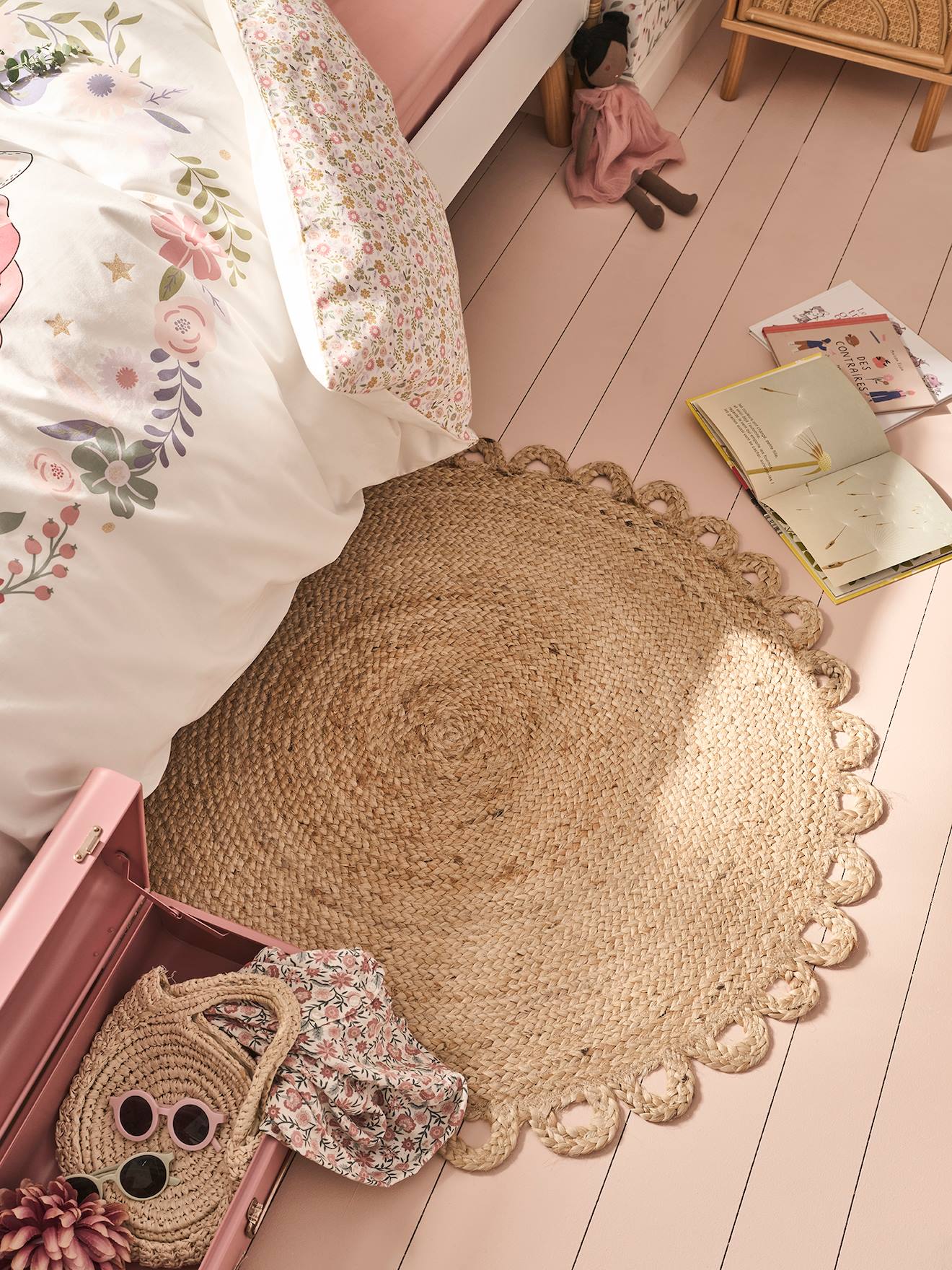 Rond tapijt van jute FESTON beige