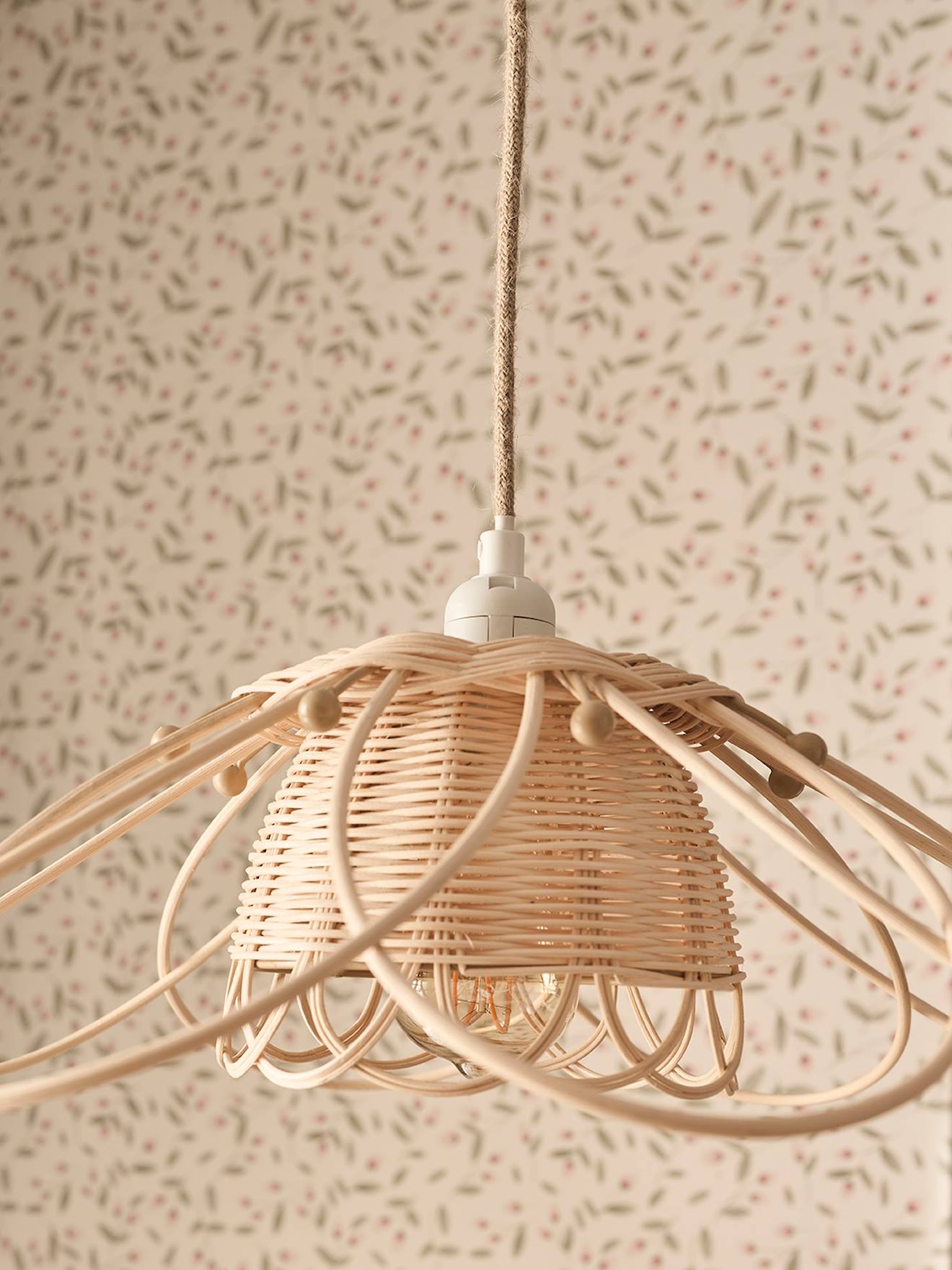 Elektrische kabel en fitting voor lampen beige afbeelding