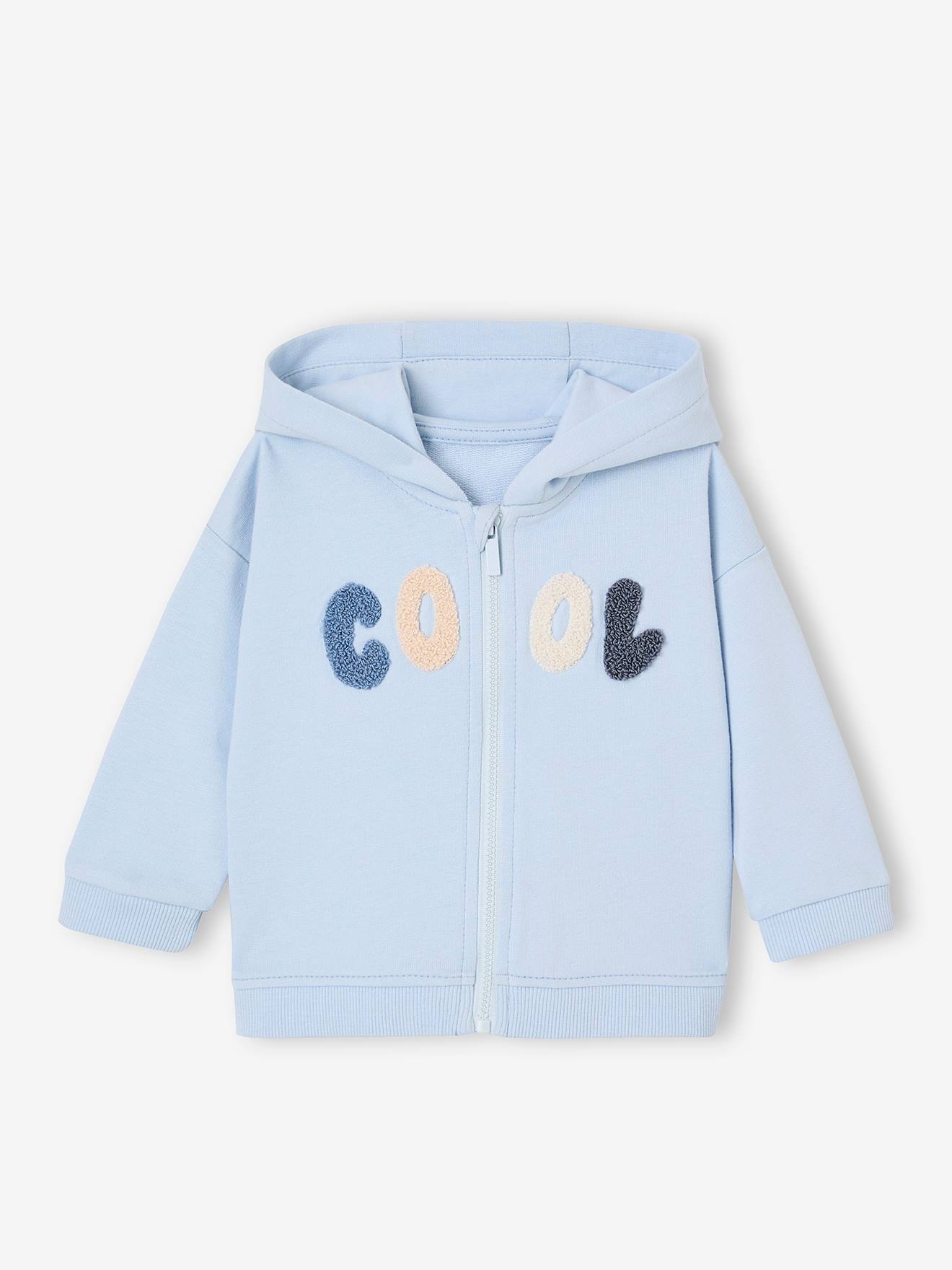 Babysweater met rits en capuchon hemelsblauw