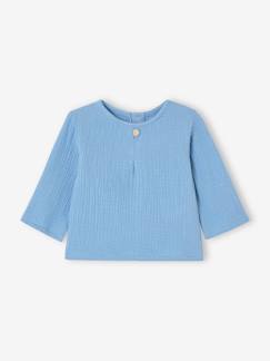 Baby-T-shirt, souspull-Babyblouse popover-stijl van katoengaas