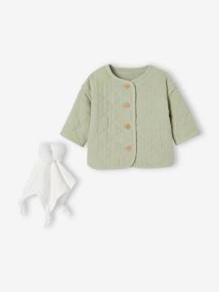 -Babyset met gewatteerd jasje en knuffel