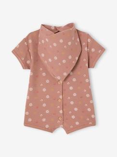 Baby-Salopette, jumpsuit-Geboorteset met babypakje en slabbetje met honingraatmotief