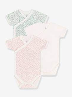 Baby-Body-Set van 3 kruislings geknoopte korte mouwen baby PETIT BATEAU