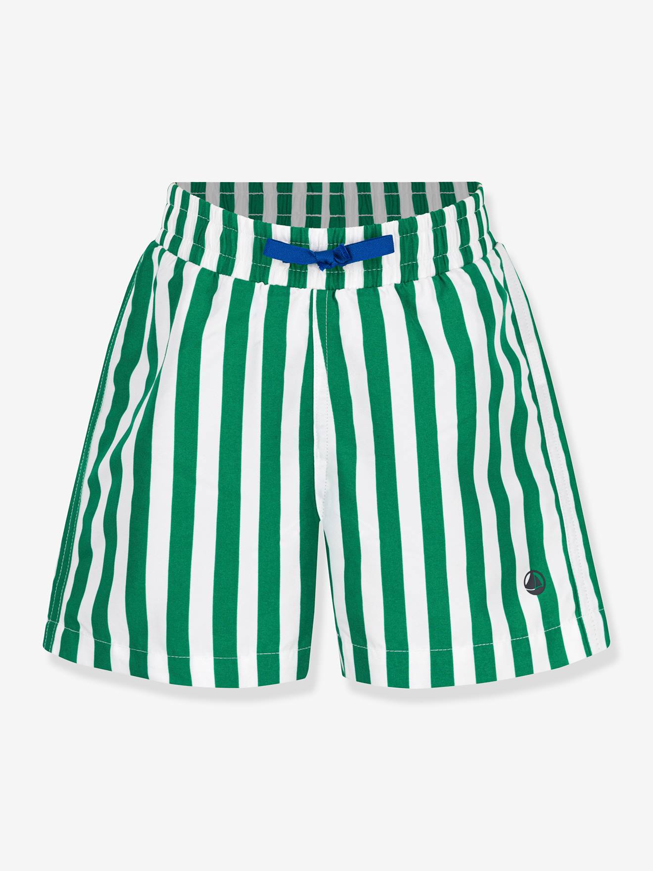 Gestreepte kinderzwembroek PETIT BATEAU groen, gestreept