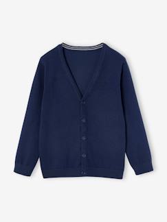 Jongens-Trui, vest, sweater-Vest-Gebreid vest met V-hals BASICS