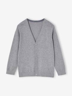 Jongens-Trui, vest, sweater-Vest-Gebreid vest met V-hals BASICS