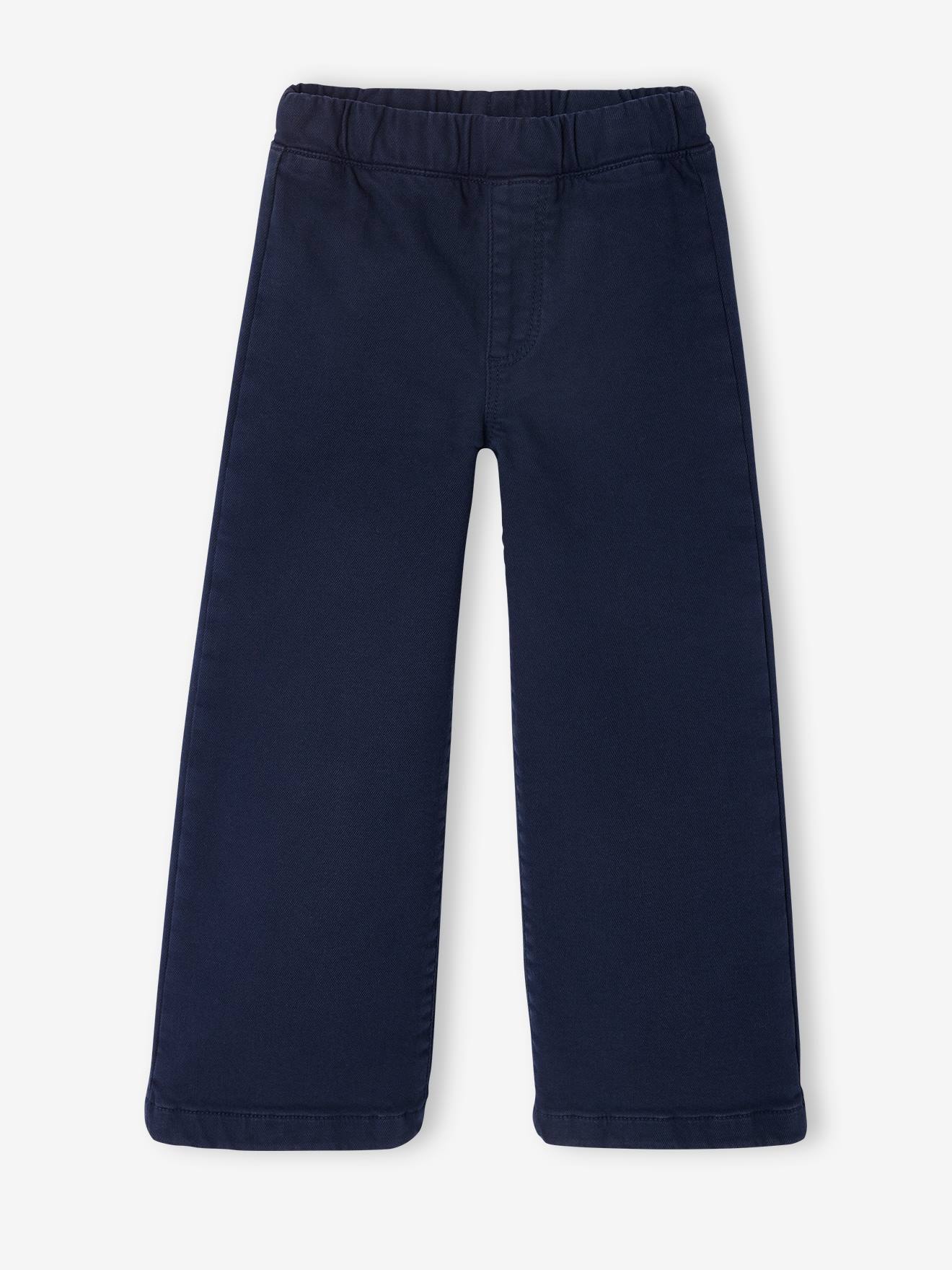 Brede meisjestregging Basics marineblauw