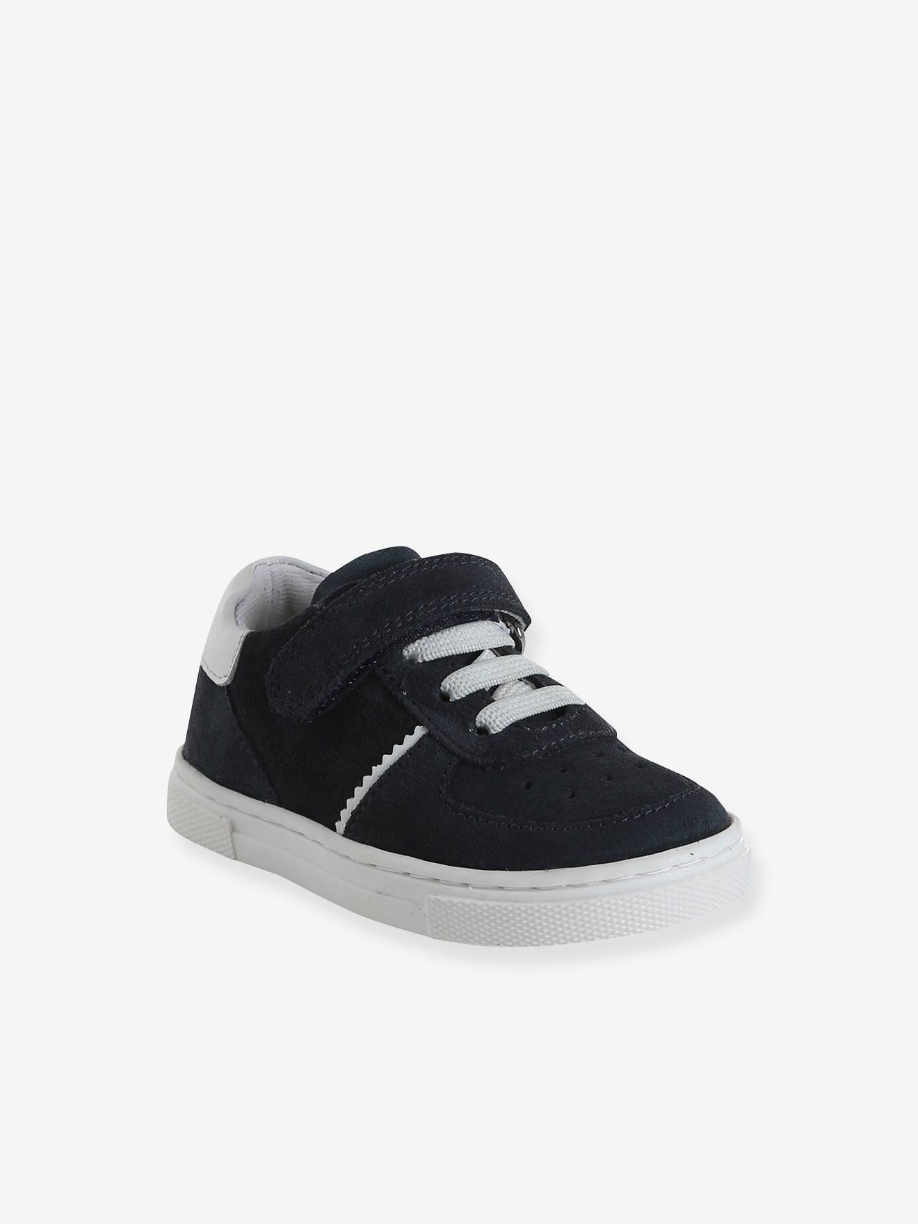 Geweven en klittenband baby lederen manden marineblauw
