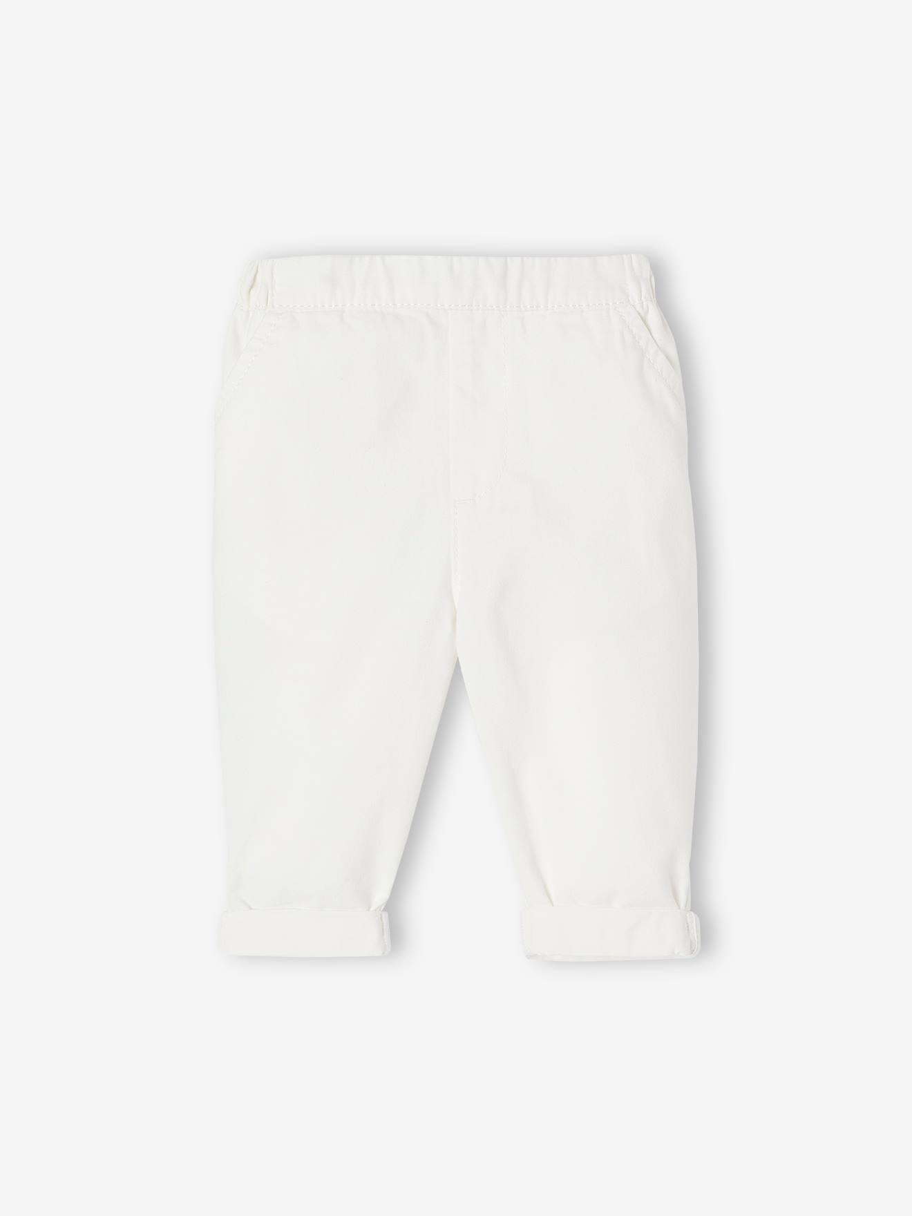Lichte linnen broek voor baby wit