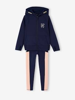 -Sportset voor meisjes met hoodie en legging van technisch materiaal