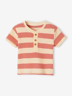 Baby-T-shirt, souspull-T-shirt met strepen voor baby's in honingraat gebreid
