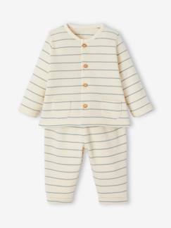 Baby-Babyset-Gestreepte geboorteset met gilet en broek