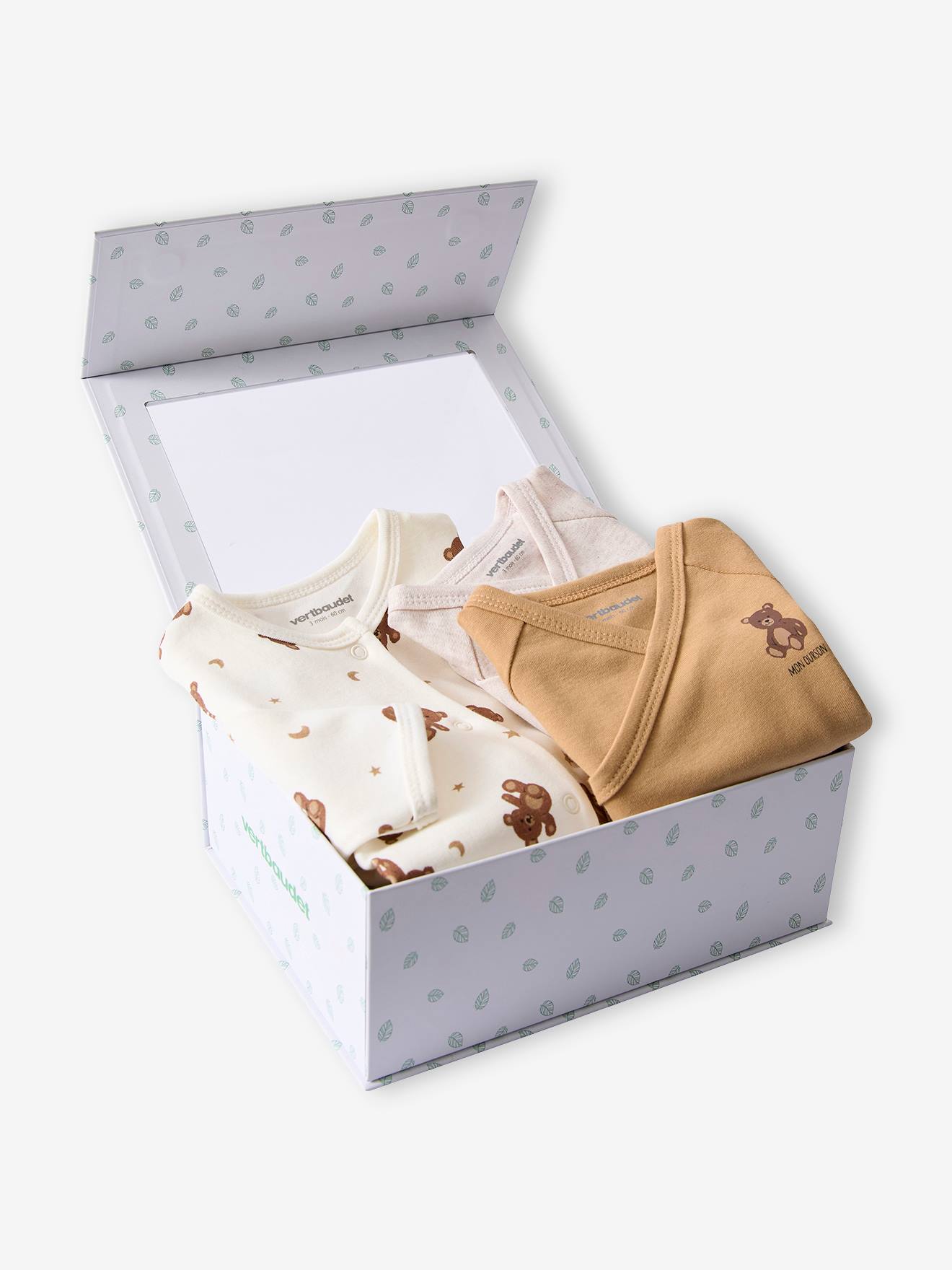 Set slaappakje en 2 rompertjes Teddybeer ecru