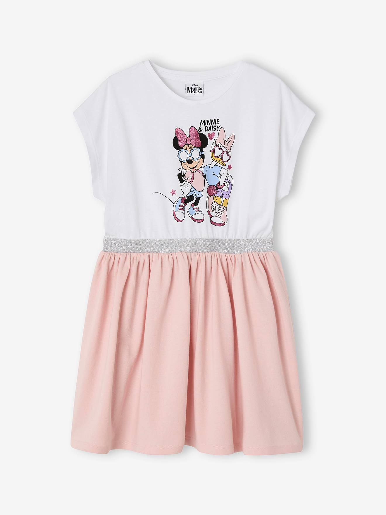 Disney® Minnie en Daisy schaatsjurk met glittergordel roze (poederkleur)