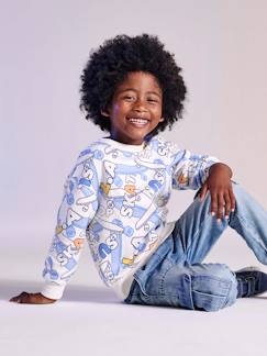 Jongens-Trui, vest, sweater-Sweater-Sweater met skateprint