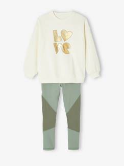 -Meisjes sportset sweatshirt met goudmotief + legging