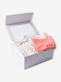 Baby-Pyjama, surpyjama-Babyset met slaappakje en 2 personaliseerbare rompertjes met hartjes