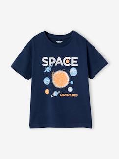 Jongens-T-shirt, poloshirt, souspull-T-shirt-Jongensshirt Space glanzend motief