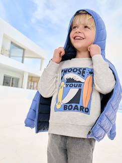 Jongens-Trui, vest, sweater-Sweater-Jongenssweater met grote skateprint