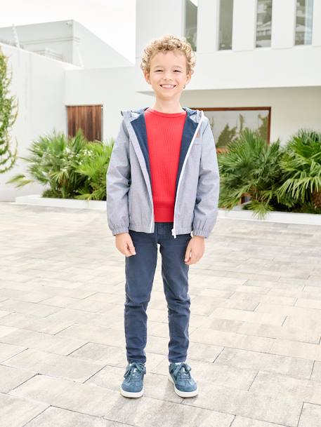 Gekleurde slim fit MorphologiK MEDIUM jongens beige+grijsblauw+groen+leiblauw+nachtblauw+smaragdgroen+terracottategel - vertbaudet enfant 