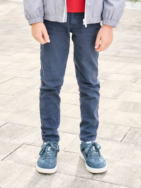 Gekleurde slim fit MorphologiK MEDIUM jongens beige+grijsblauw+groen+leiblauw+nachtblauw+smaragdgroen+terracottategel - vertbaudet enfant 