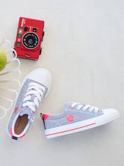 Schoenen-Meisje shoenen 23-38-Sneakers, gympen-Gestreepte, gesnoerde en geritste kindermanden