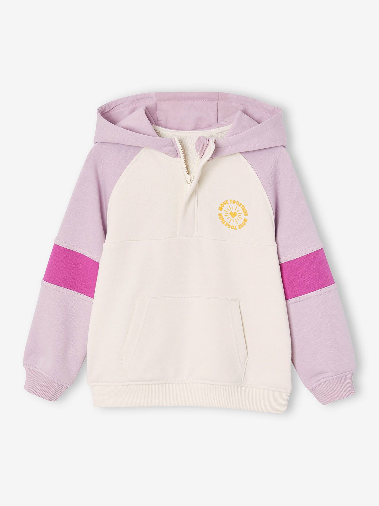 Colorblock sporthoodie voor meisjes lila