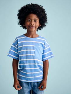 Jongens-T-shirt, poloshirt, souspull-T-shirt-Aanpasbaar jongensshirt met strepen